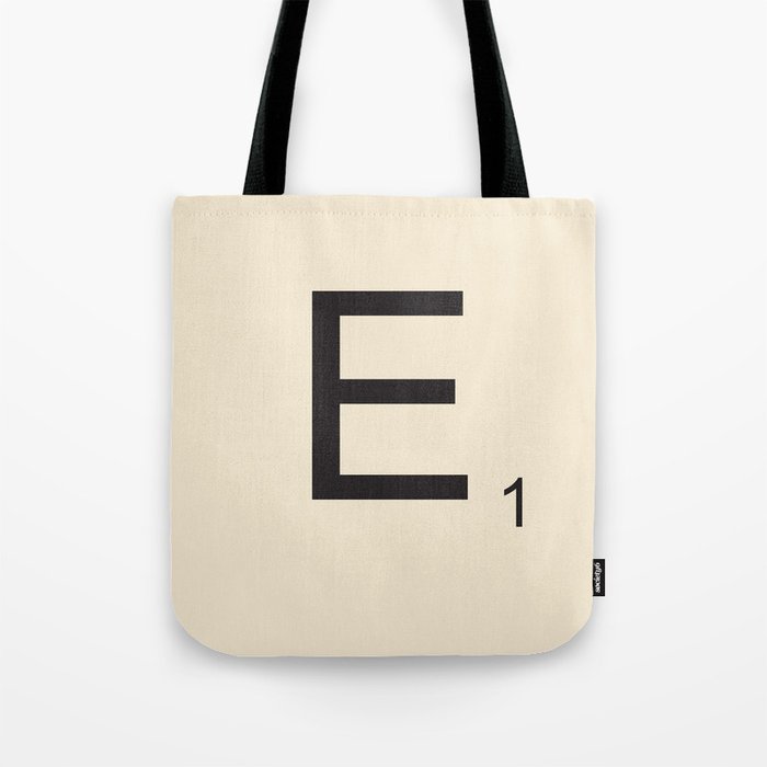 Scrabble Lettre E Letter Tote Bag