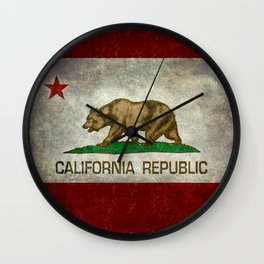 California flag - Retro Style Wall Clock