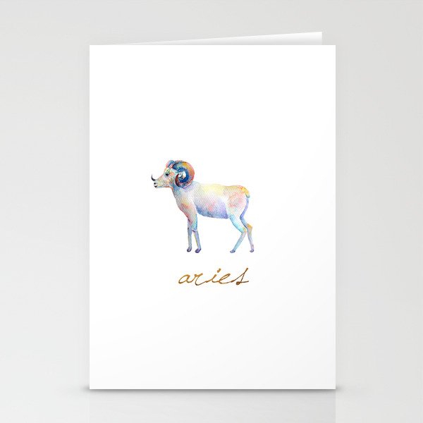 Watercolor Aries Ram Stationery Cards