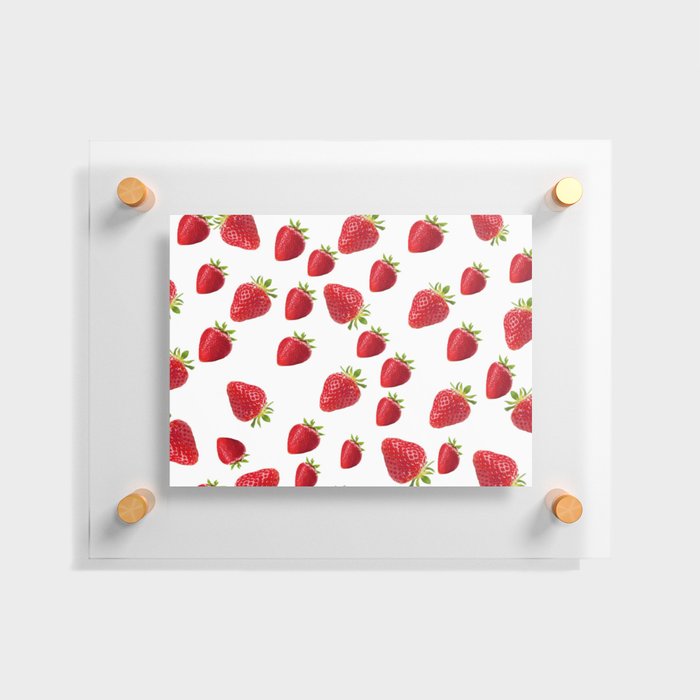 Strawberry Pattern  Floating Acrylic Print