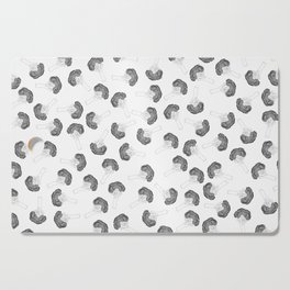 Black and White Broccoli Pattern Illustration Cutting Board