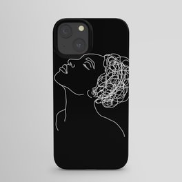 Black And White Line Art Female Portrait iPhone Case