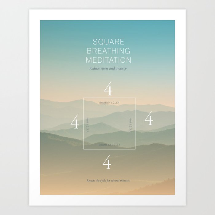Square breathing meditation Art Print