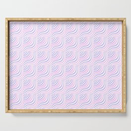 Pastel Pink and Purple Striped Shells Serving Tray