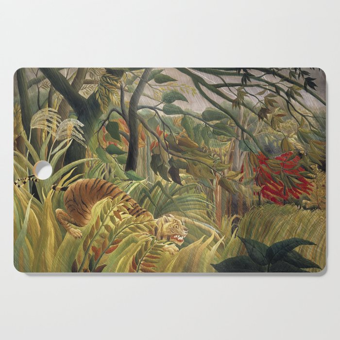 Tiger in a Tropical Storm or Surprised! Cutting Board