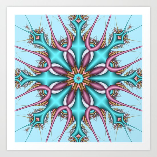 Pastel Pattern Kaleidoscope with optical effects Art Print