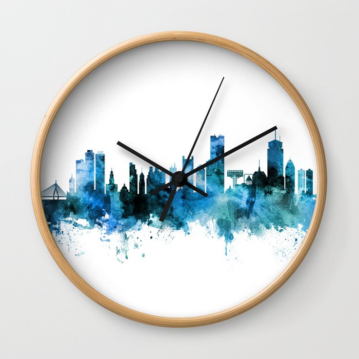 Boston Massachusetts Skyline Wall Clock