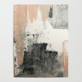 Peace and Quiet [1]: a pretty, minimal abstract piece in gray and peach by Alyssa Hamilton Art Poster