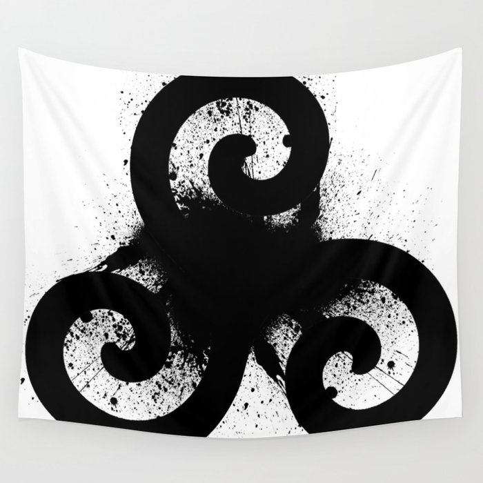 Triskele Black Wall Tapestry
