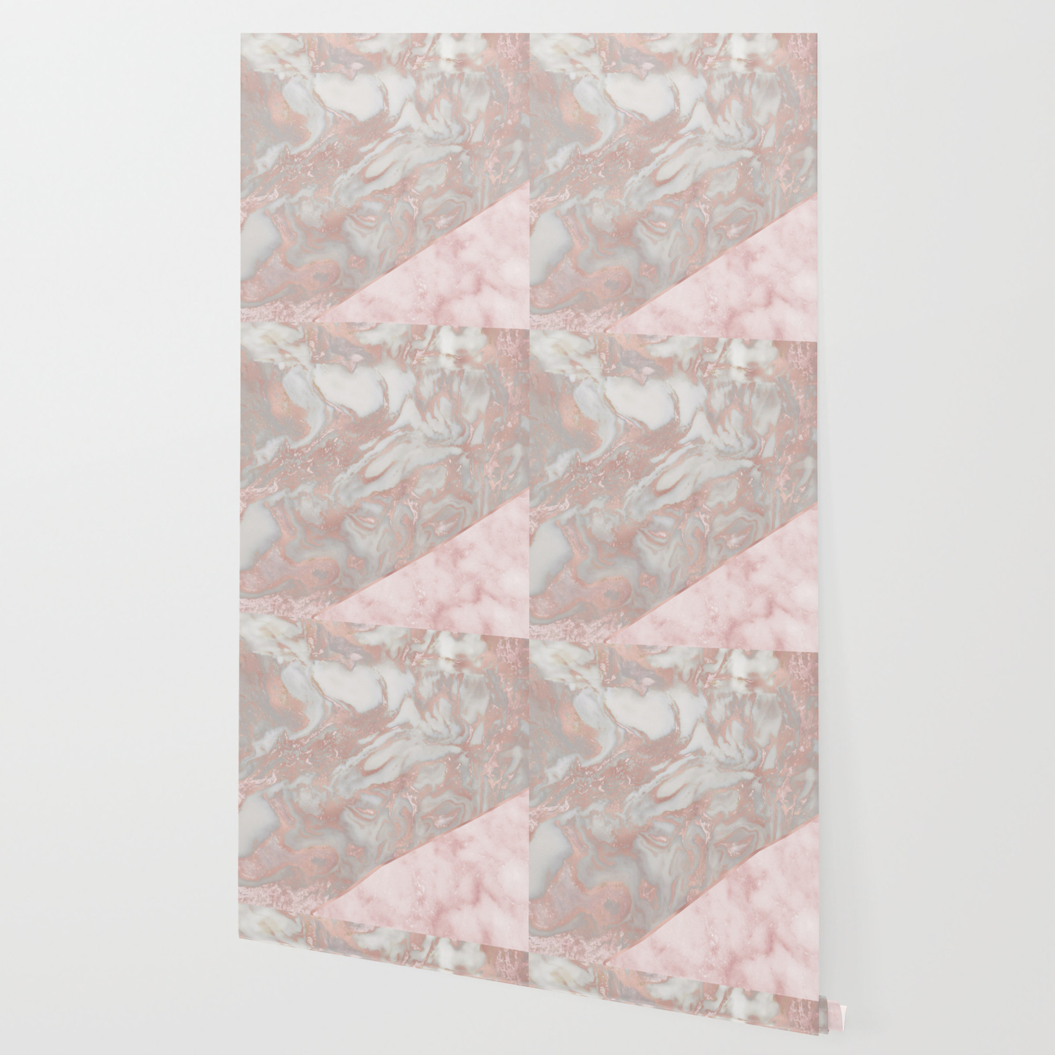 Pink marble & french polished rose gold