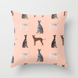 Italian Greyhound dog breed pet portrait unique pure breed gifts Throw Pillow