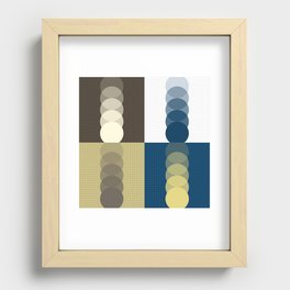 Grid retro color shapes patchwork 4 Recessed Framed Print