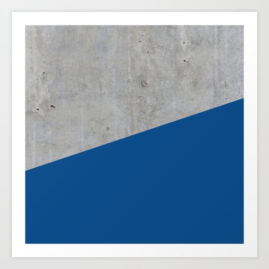 Concrete and lapis blue color Art Print