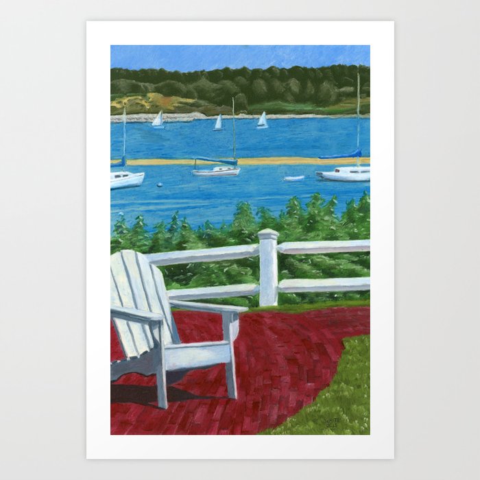 Adirondack Chair On Cape Cod Art Print By Dominicwhitestudio