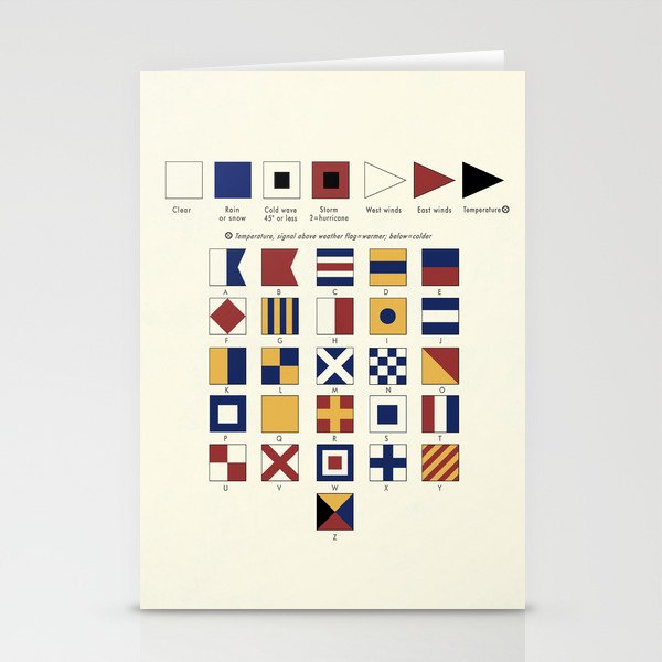 Re-make of Plate VII Signal Flags from The Color of Life by Arthur G. Abbott, 1947 (interpretation, no text) Stationery Cards