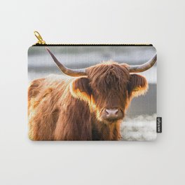 Scottish Highland Cattle portrait Carry-All Pouch | Wildlife, Hairy, Wanderlust, Wallart, Thenetherlands, Highlandcattle, Nature, Cow, Steer, Animal 