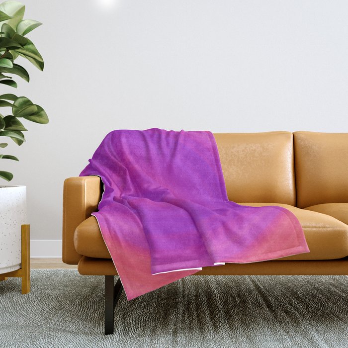 Orange & Purple Gradient Circles Throw Blanket