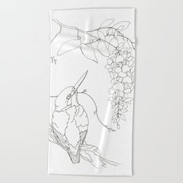 Kingfisher wisteria Beach Towel