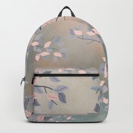Blue Watercolor Woodland Leaves Backpack