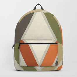 Mid Century Modern Diagonal Stripes Green Orange Backpack