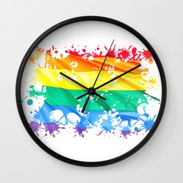 LGBTQ Splatter Wall Clock