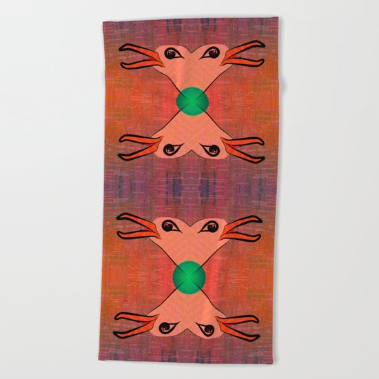 Green Kiss / Love / Pattern 12-01-17 Beach Towel