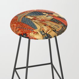 Lady and The Unicorn Medieval Tapestry Bar Stool