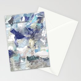Abstract Map Blue Stationery Cards
