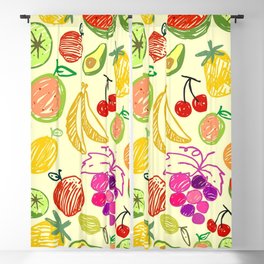 Colorful Fruit Doodle Blackout Curtain