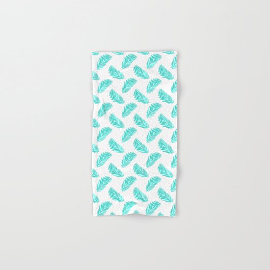 Palm Frond tropical summer watercolor painting leaf pattern house plants palm nature illustration Hand & Bath Towel