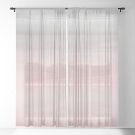 Blushing Pink & Grey Watercolor Sheer Curtain