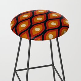 Groovy Abstract Colorful Retro Pattern - Red and Orange Bar Stool
