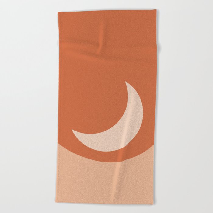 Moonrise Minimalism - Orange Beach Towel