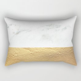 Color Blocked Gold & Marble Rectangular Pillow