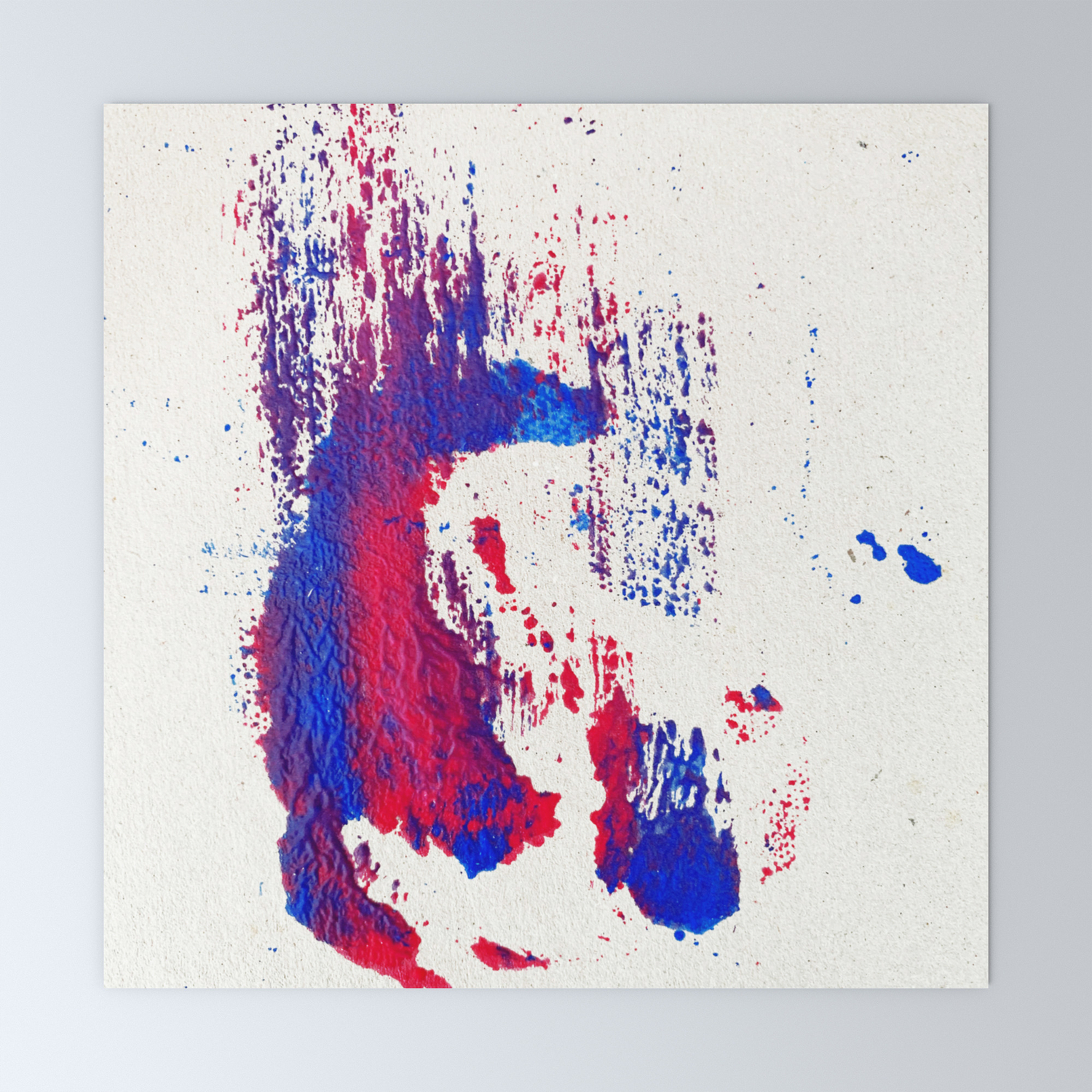 Beyond Figures Abstract Acrylic Painting Red Blue Mini Art