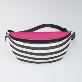 Hot Pink Magenta and Black and White Stripe Fanny Pack
