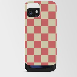 Pink and Beige Checkerboard  iPhone Card Case