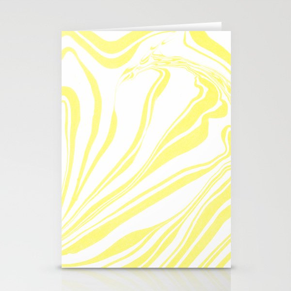 Yellow Marble Ink Watercolor Stationery Cards