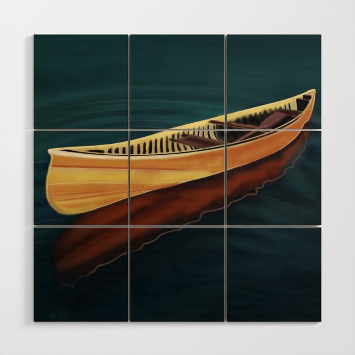 Canoe in Silence Wood Wall Art