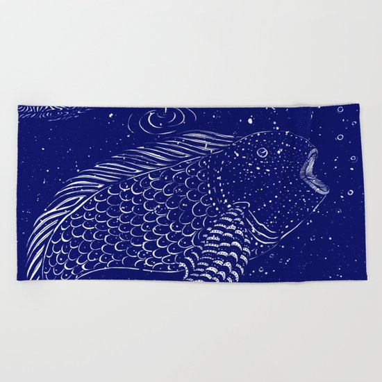 The Blue Shimmering Sea Lights Beach Towel