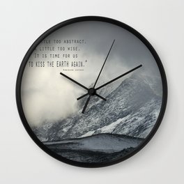 "Kiss the earth again"... Wall Clock | Photo, Nature, Landscape, Typography 