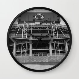 Penn State Football Stadium Pennsylvania College Black White Print Wall Clock