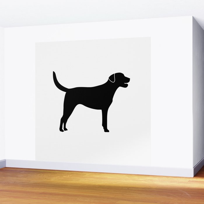 Black Labrador Retriever Silhouette Society6 Decor Art Artprint Wall Mural