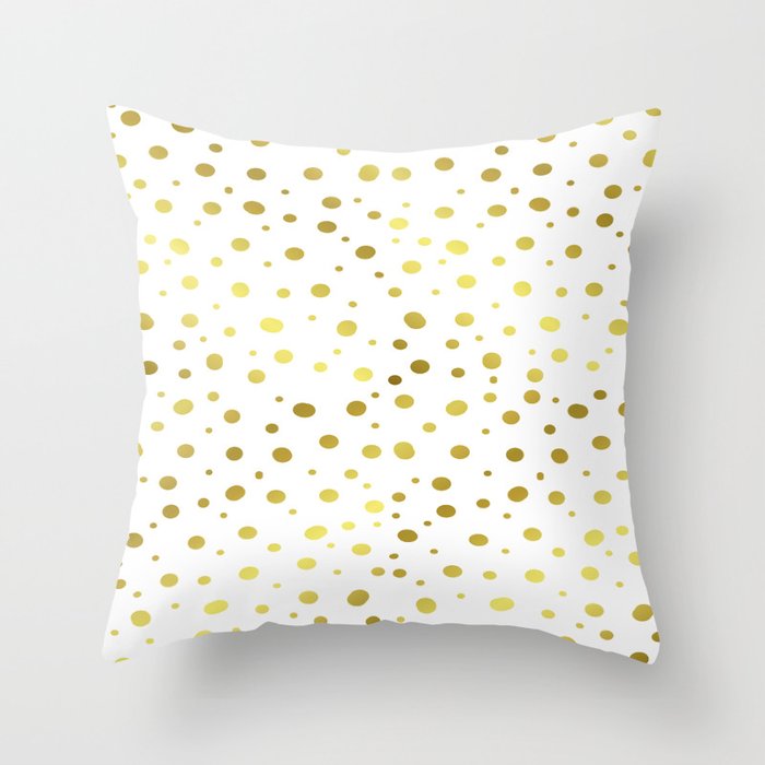 Gold Dots Throw Pillow