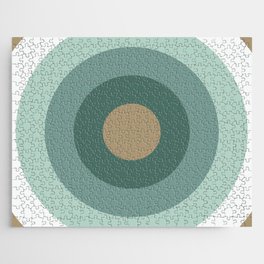 White smoke, light slate gray, rosy brown, silver, dim gray concentric circles Jigsaw Puzzle