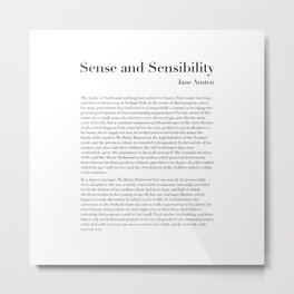 Sense and Sensibility by Jane Austen Metal Print