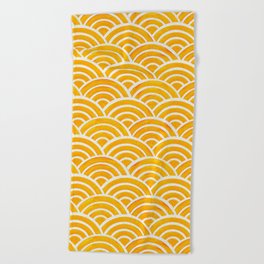 Japanese Seigaiha Wave – Marigold Palette Beach Towel