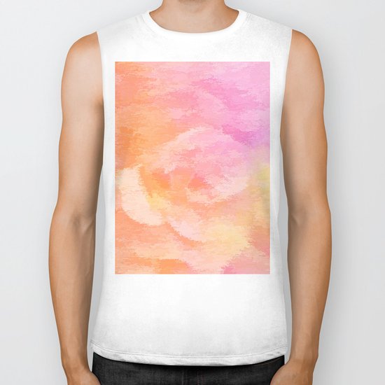 Soft Pastel Floral Blend Biker Tank