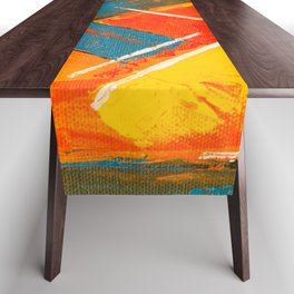 Geometric Abstract Painting Table Runner