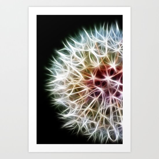 Fractal dandelion Art Print